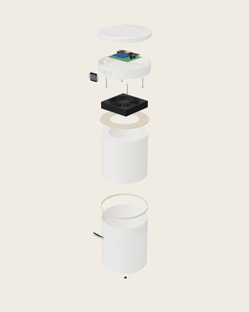 Desk Air Purifier, exploded